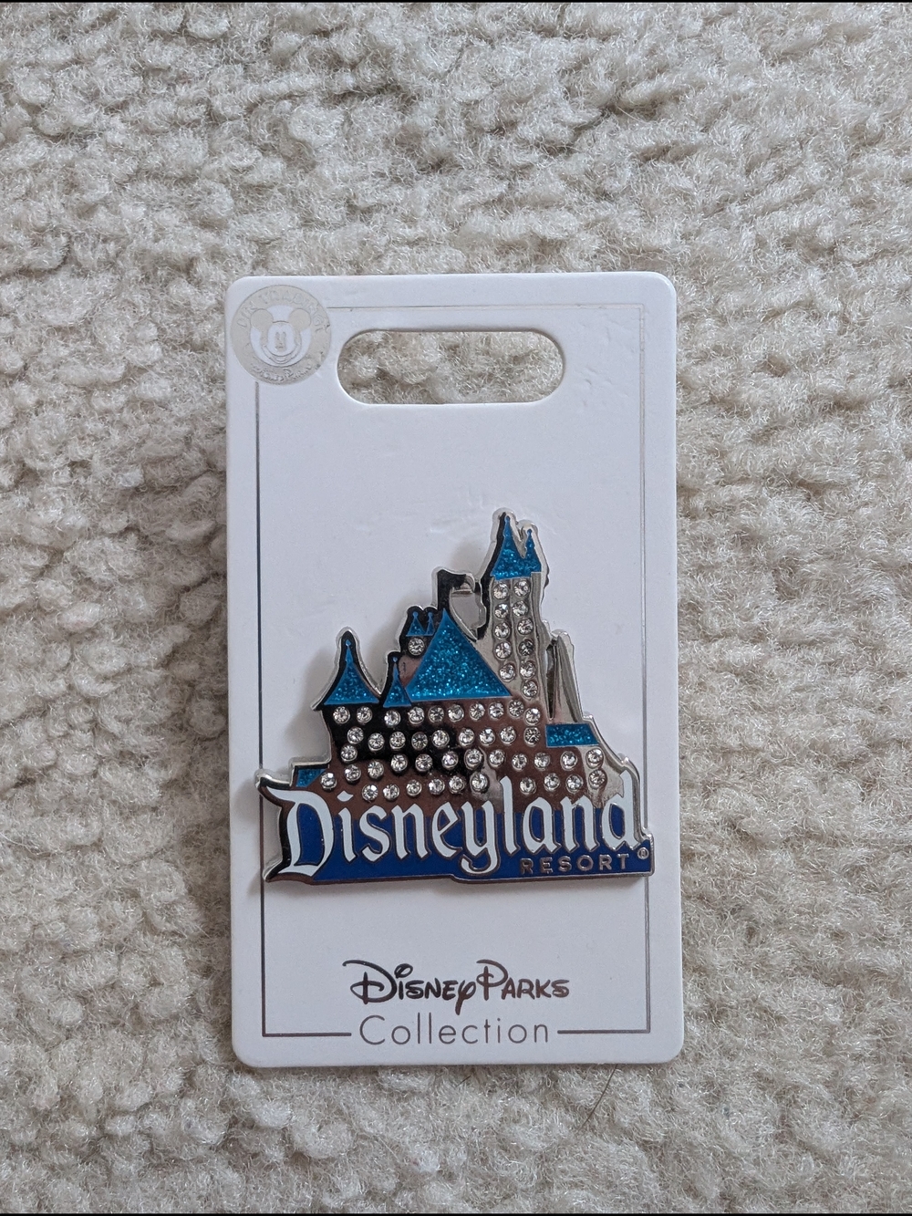 Disneyland Castle Pin - Blue & Silver Rhinestone